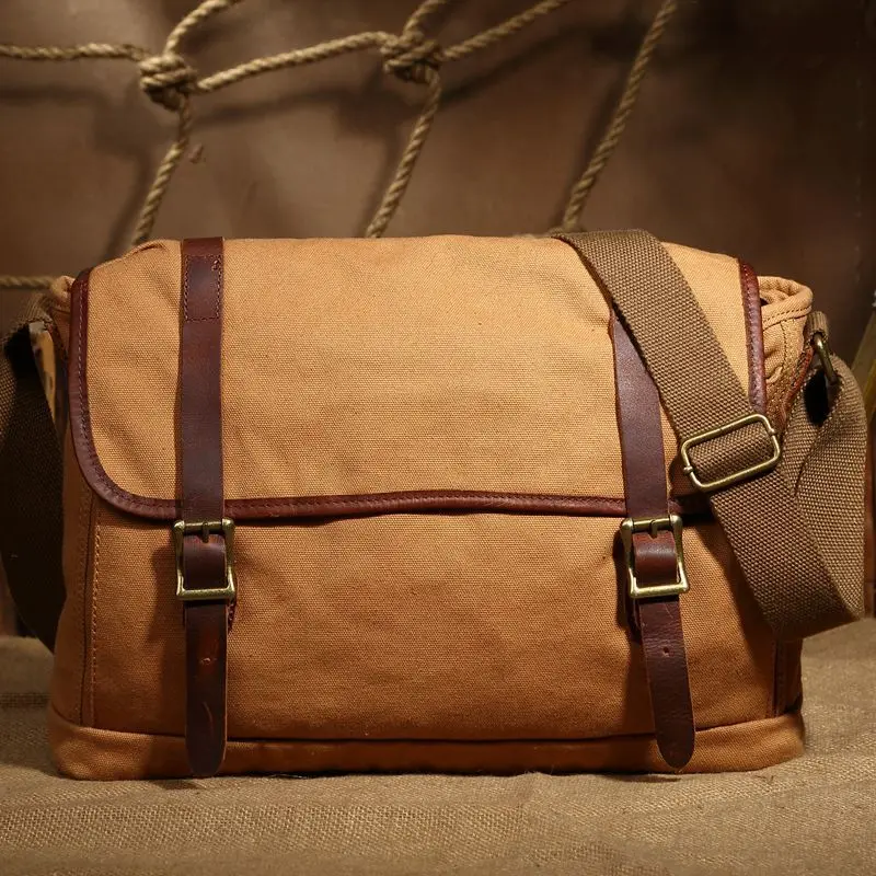

New Style Qisemian New Style Canvas Bag Men's Bag Shoulder Bag Pure Cotton Casual Canvas Bag