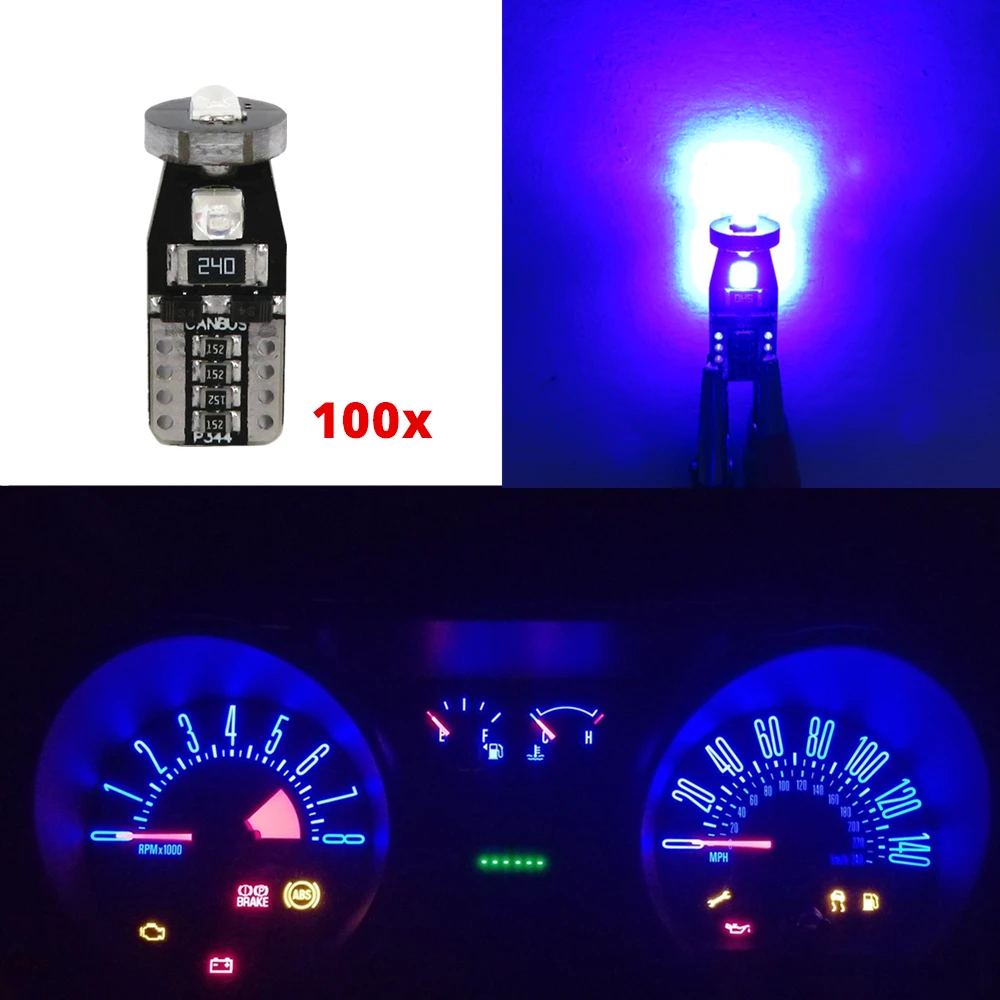 WLJH 100x Яркий T10 158 194 W5W светодиодная автомобильная лампа авто Интерьер лицензия