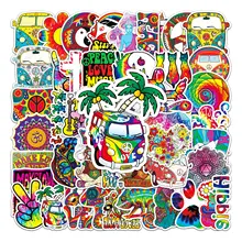 

10/50 PCS Hippie Stickers Peace Signs Waterproof Decal Sticker To DIY Laptop Luggage Snowboard Car Toy Sticker for Kids