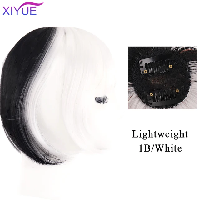 Black/Light Brown Clip In Hair Bangs Hairpiece Accessories Synthetic Fake Bangs Clip In Hair Extensions Clip In Hair Pieces WL33