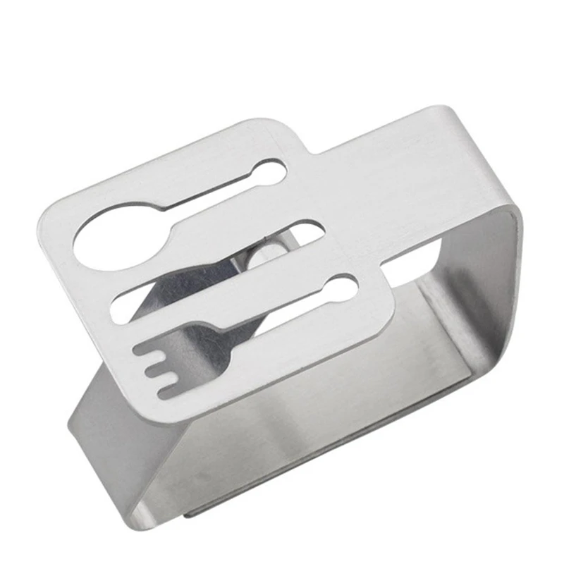 Silver Cutlery 4 предмета в комплекте, Нержавеющая сталь зажимы для скатертей Свадебные Променад покрытие стола держатель зажим для Променада круглая доска стабильный зажимы - Цвет: Silver Cutlery