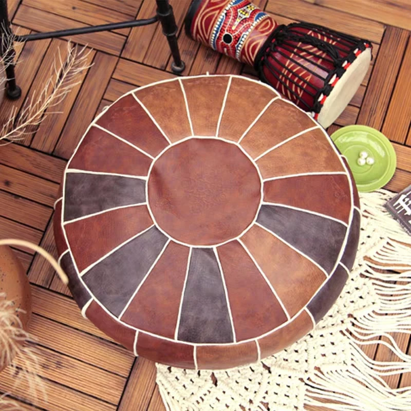 Reto style handmade Morocco  pouf ,  Home decoration  seat pillow cushion without core. removable cushion case 50*50*25cm