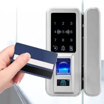 

Smart Door Lock Fingerprint Electronic Digital Gate Opener Electric Biometric finger print security Glass Password Card