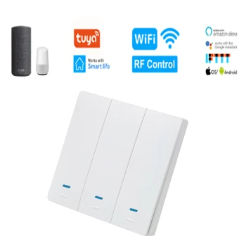 

Smart Switch WiFi Push Button Wall Light Switches EU/UK Tuya Wireless Control Alexa Google Home Compatible Smart Life/Tuya APP