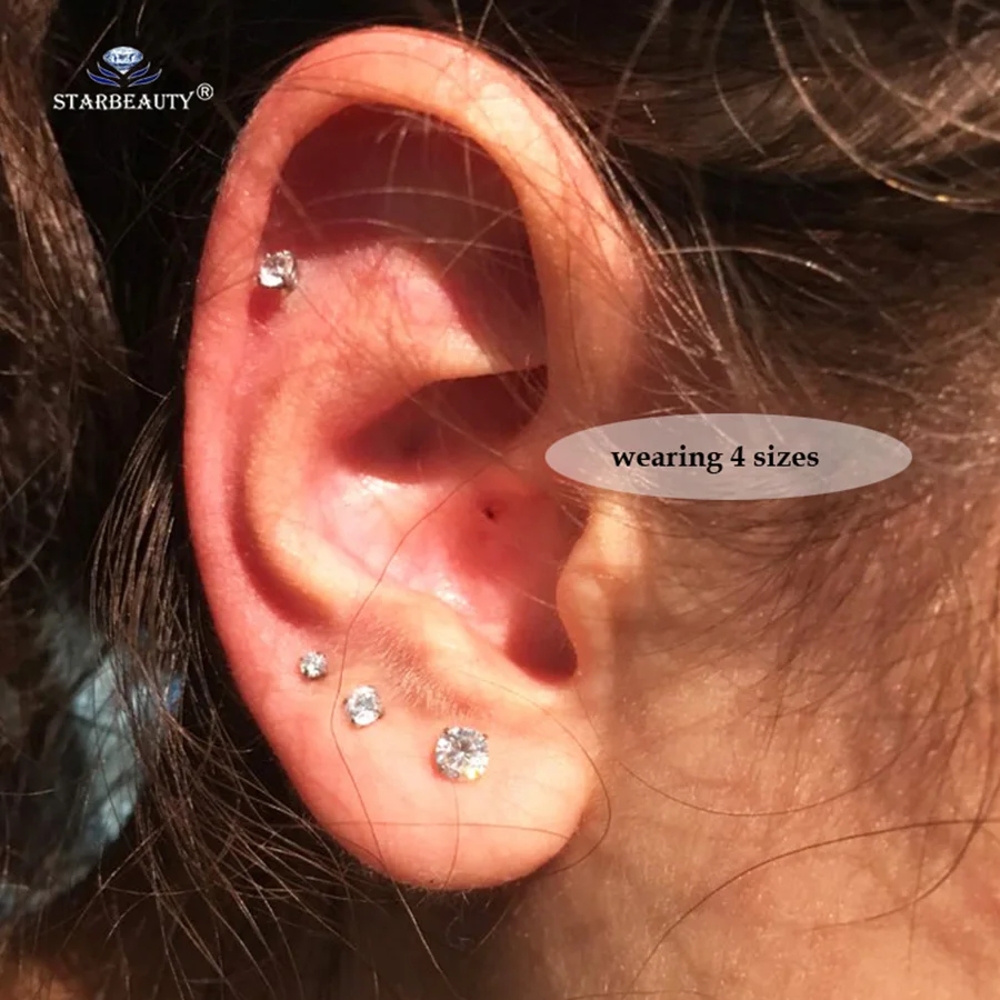 2Pcs Gem Nose Piercing Ear Piercing Set