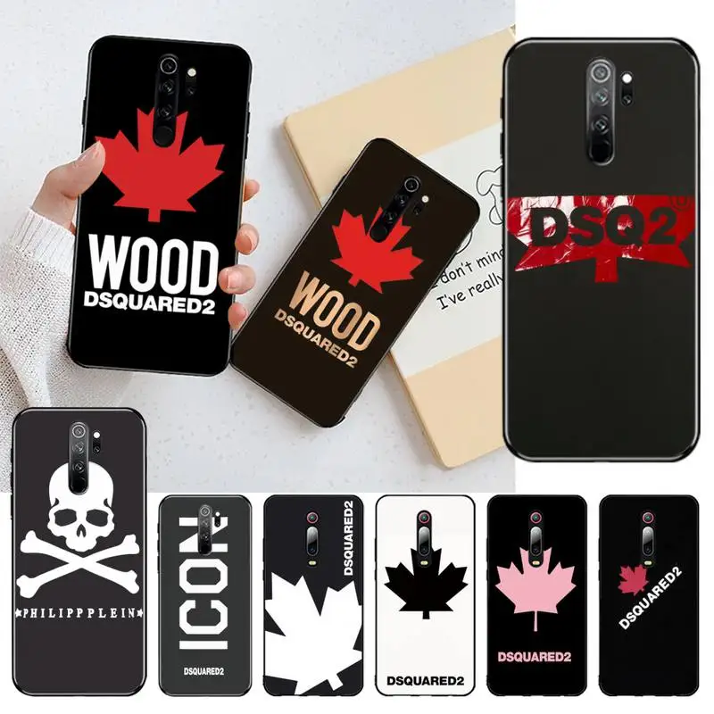 

HPCHCJHM Maple Leaf French Famous Brand Black Soft Phone Case Capa for Redmi Note 8 8A 7 6 6A 5 5A 4 4X 4A Go Pro Plus Prime