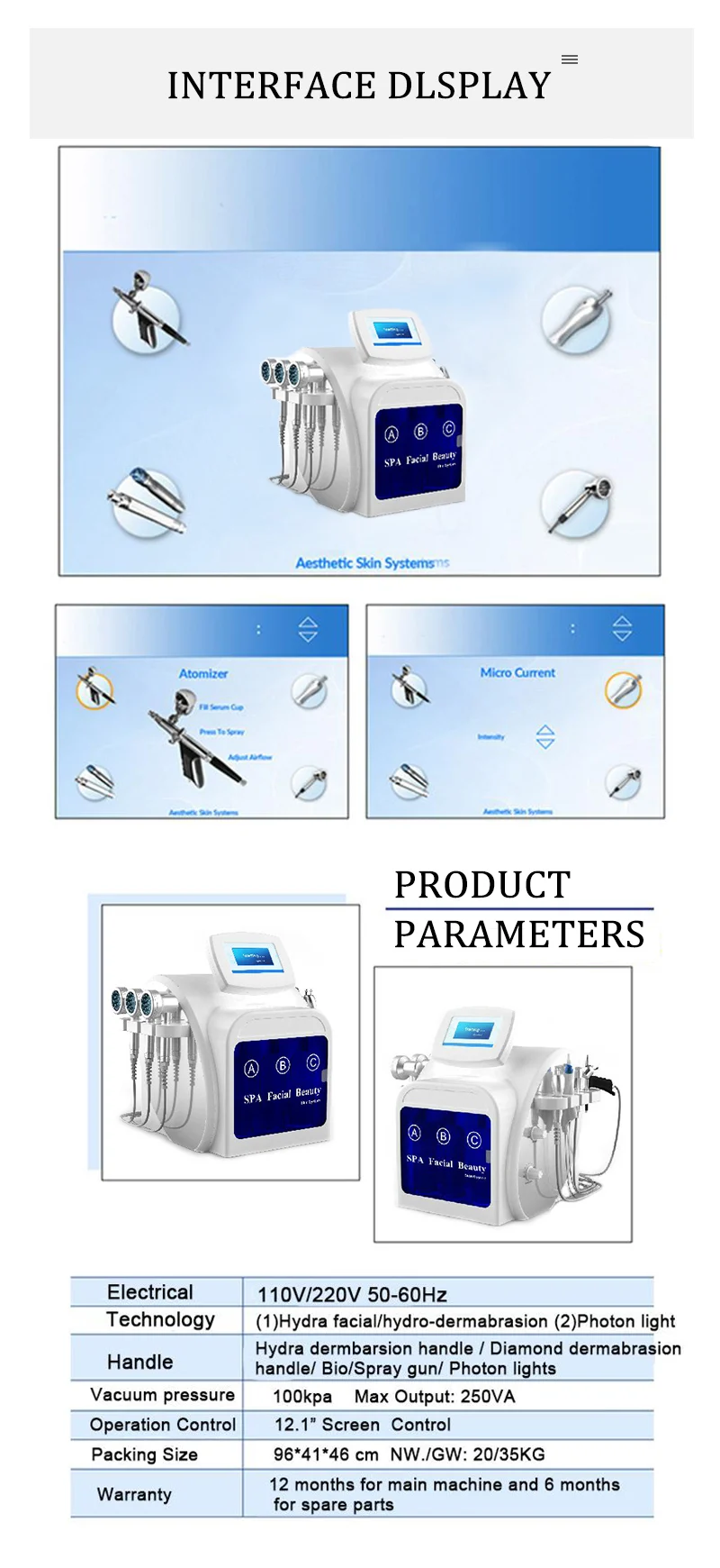Новое поступление многофункциональная машинка для чистки лица аппарат для гидрадермабразии вакуумный ролик машинка для отшелушивания кожи