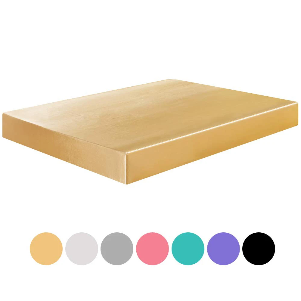 

Fitted Bedsheet Satin Silk Mattress Cover Set Sabanas Satin Bed Sheets Smooth Soft Cool Fitted Bed Sheet