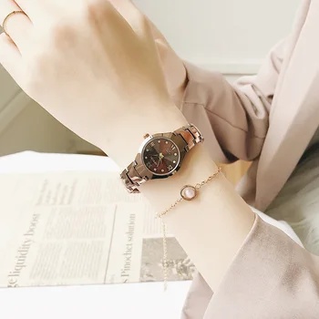 

New Women's Bracelet Watch Luxury Classic Wristwatch Simple Small Exquisite Girls Clock Stainless Steel Lady Quartz Relojes
