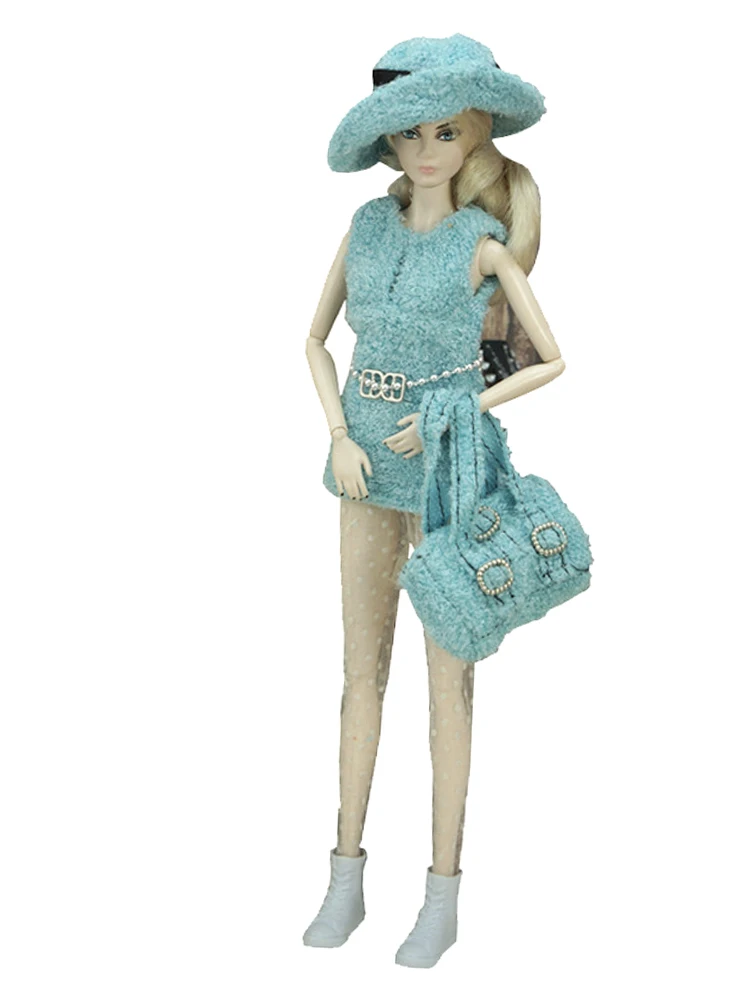 Fashion Outfits For Barbie Doll Clothes Set For Barbie Shirt Pants Shoes Glasses Crown Purse Hat Toys 1/6 Dolls Accessories