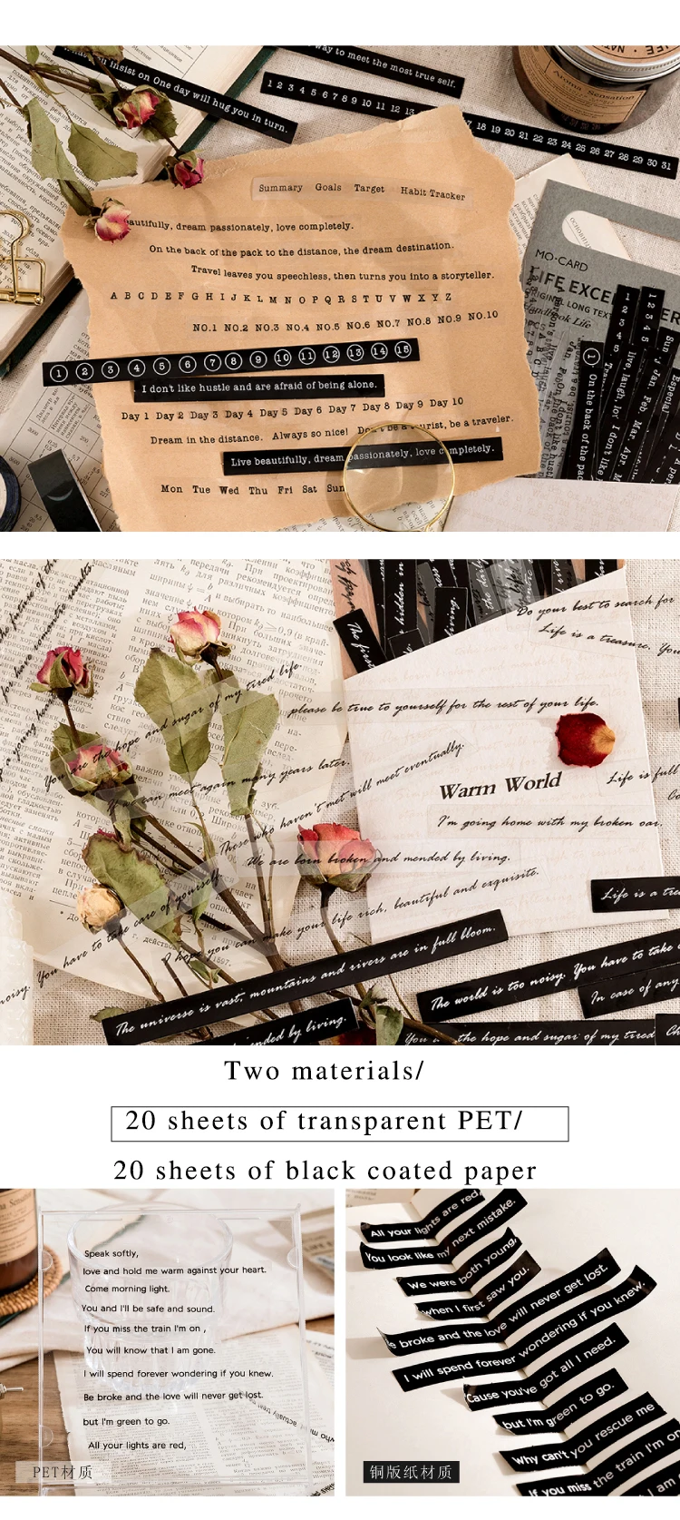 Mr.paper 8 Design Strip Sticker Pack Life Excerpt Series Scrapbook Planner Decoration Stationery Sticker