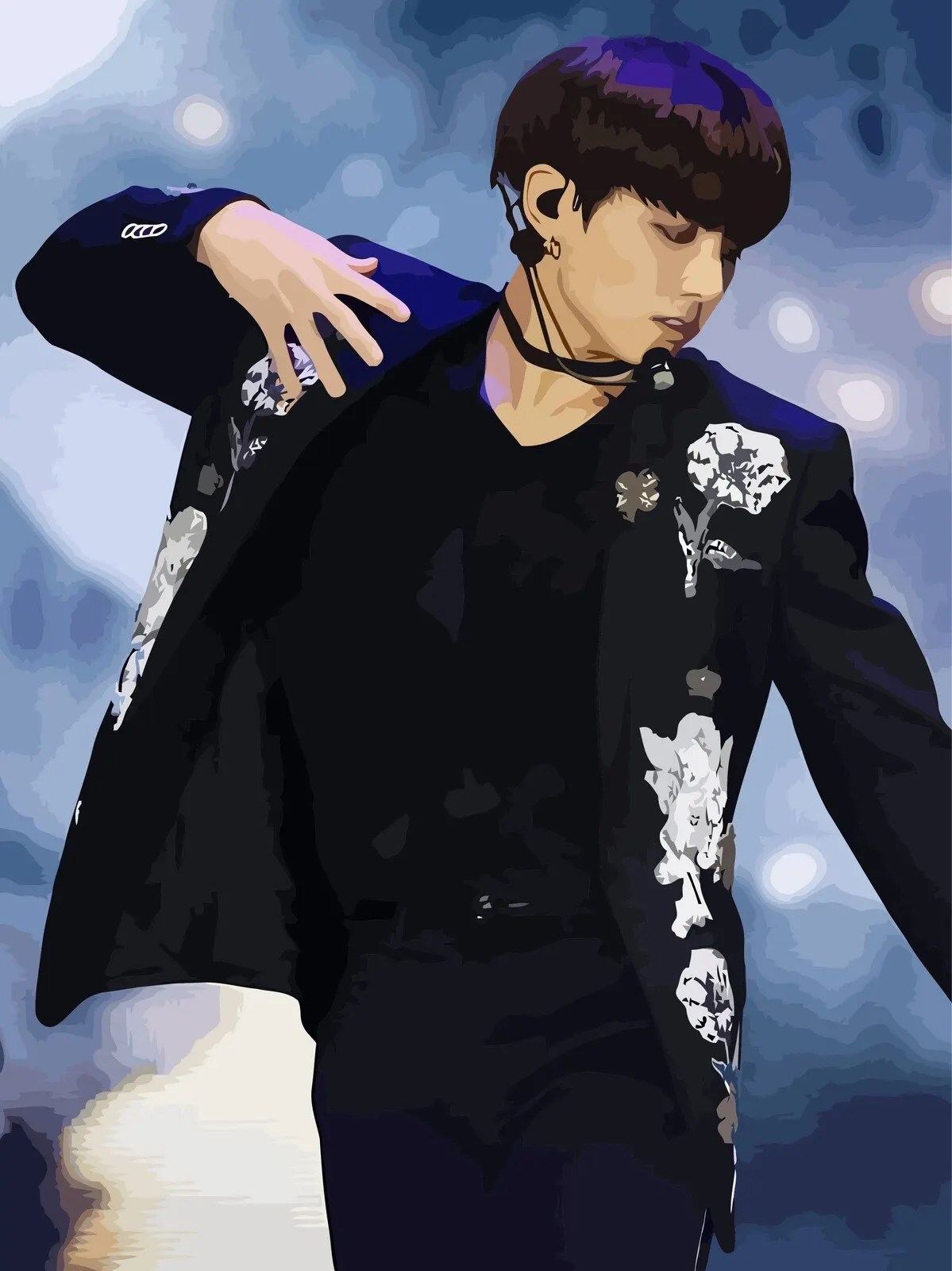 Painting By Numbers On Canvas Painting Set Bts Jong Kook Джонгук 1956