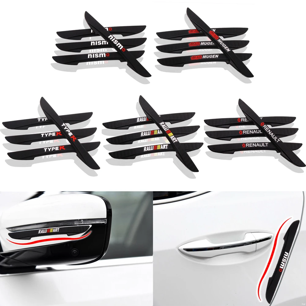 

4Pcs Black Car Side Door Edge Anti-Collision Strip Decoration Accessories For Toyota Kia Seat Volvo Ford Citroen BWM Accessories