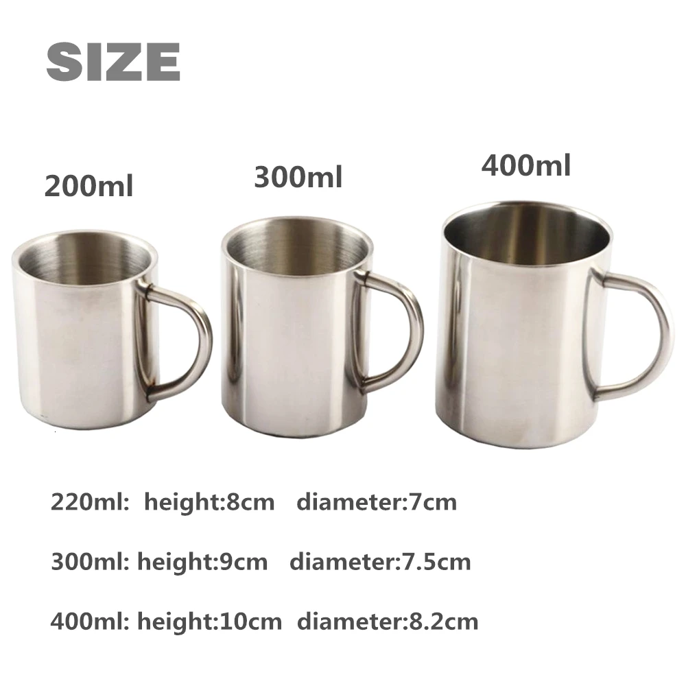 Double Wall Stainless Steel Coffee Mug 300ml Portable Termo Cup Travel Tumbler Coffee Jug Milk Tea Cups Double Office Water Mugs (7)