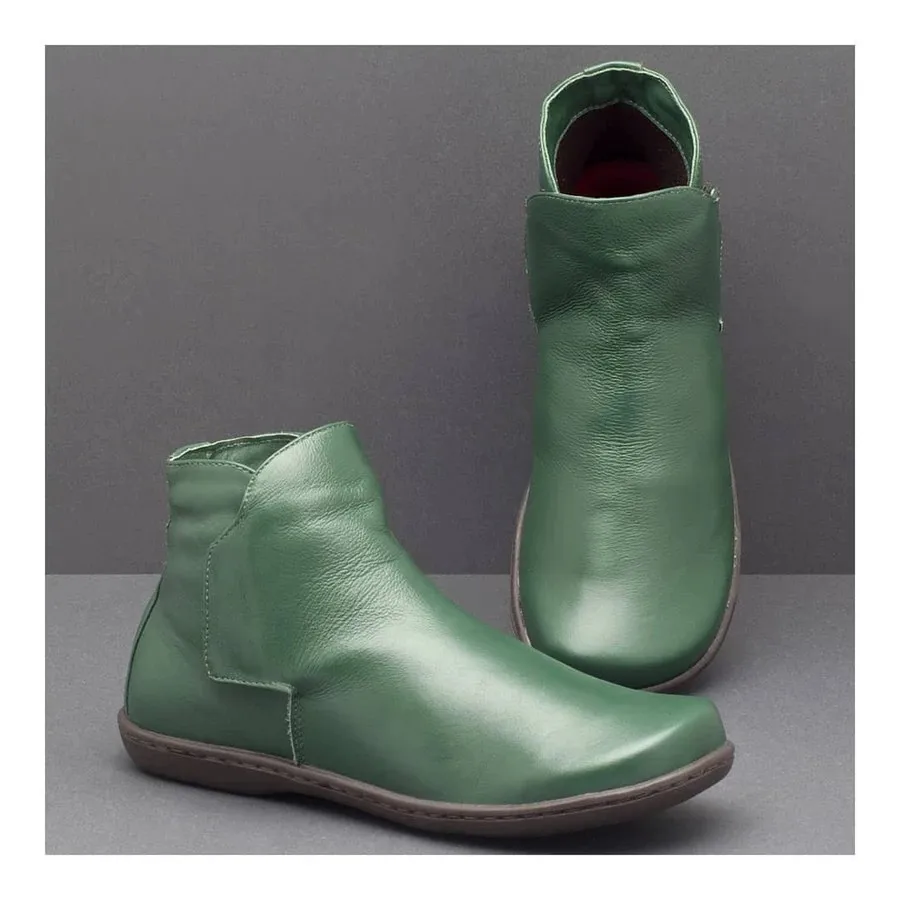 

2019 Autumn Women's round-Toe Faux Pu Casual WOMEN'S Leather Boots Sleeve Martin Boots Low Heel WOMEN'S Shoes Place of Origin Su