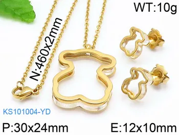 

Stainless Steel Bear Jewelry sets for woman Necklace Earrings Set Fashion Jewelry Woman Accessories Gifts