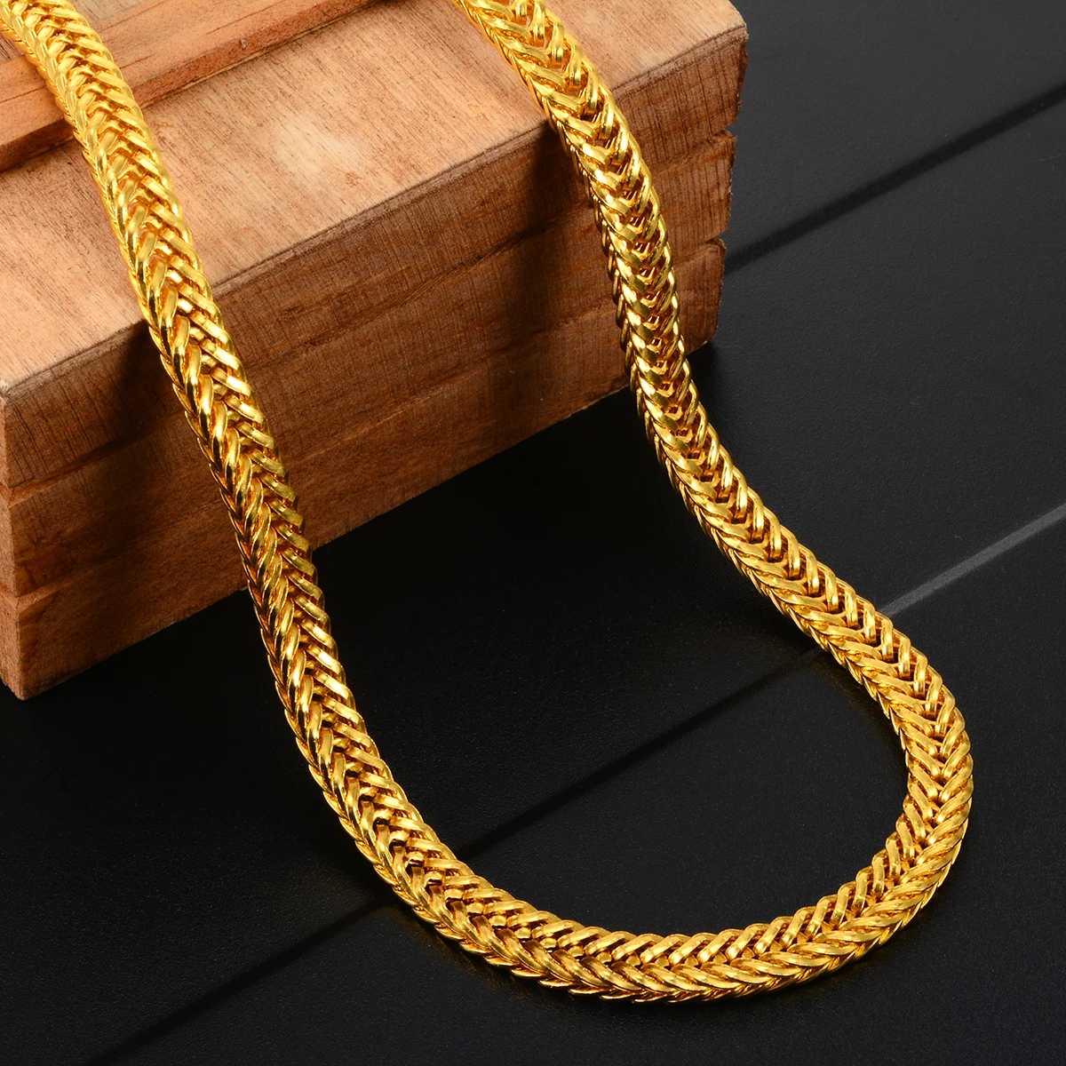 

50cm Gold Link Chain Necklace Men Hip Hop Punk Cuban Necklace Chain Rapper Singer Gold Long Necklace For Women Jewelry colar