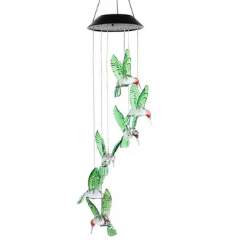 

Solar Light Hummingbird LED Light Wind Chime Color-Changing Solar LED Waterproof Hummingbird Wind Chimes