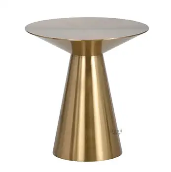 Buy Nordic Modern Stainless Steel Brass Brushed Small Coffee Table Small Apartment Sofa Light Luxury Corner Several Side Model Room