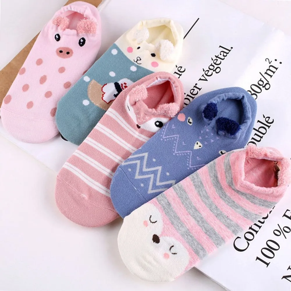 1 шт. в японском стиле, мягкие, теплые, милые, 3D носки с мультяшным животным котом Женские Короткие хлопковые носки, рождественские подарки для женщин