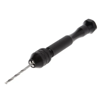 

Aluminum Mini Micro Hand Drill Keyless Chuck With 40pcs Twist Drills Bits Rotary
