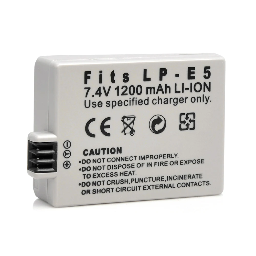 

1200mAh 7.4V LP-E5 LPE5 Rechargeable Li-ion Battery Camera Camcorder Battery for Canon SLRsT1i,XS,XSi,EOS 450D 500D 1000D