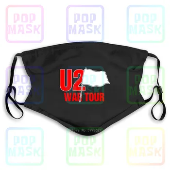 

U2 War Tour Vintage 1983Concert Reprint. Washable Reusable Mask with 2Pcs PM2.5 Filters 5 Layers