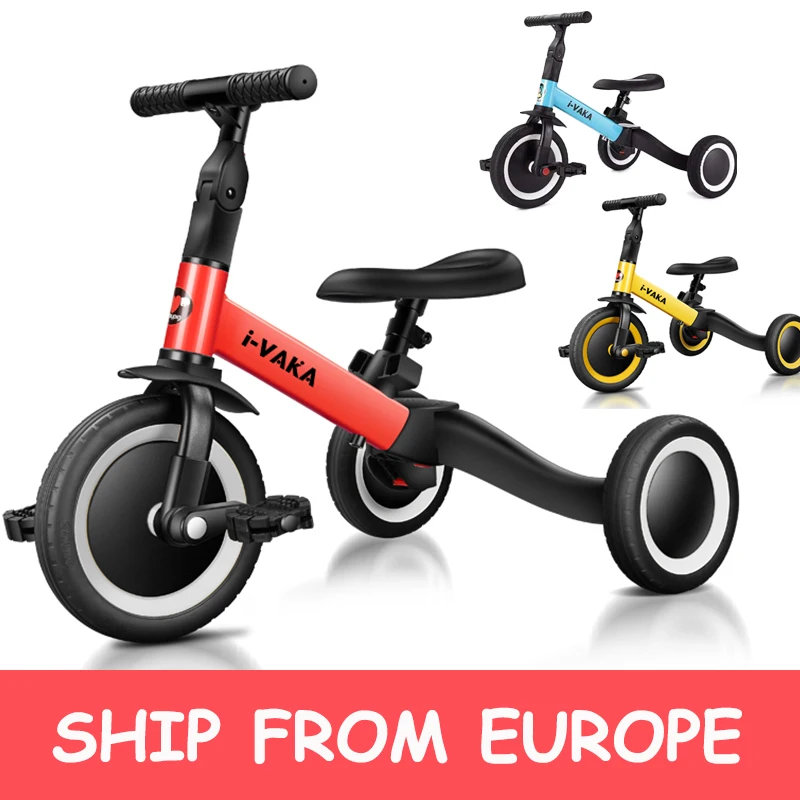 Ajustable andador para niños bicicleta de equilibrio plegable de 3 ruedas deporte triciclo juguete paseo en coche Scooter de los niños regalo de cumpleaños