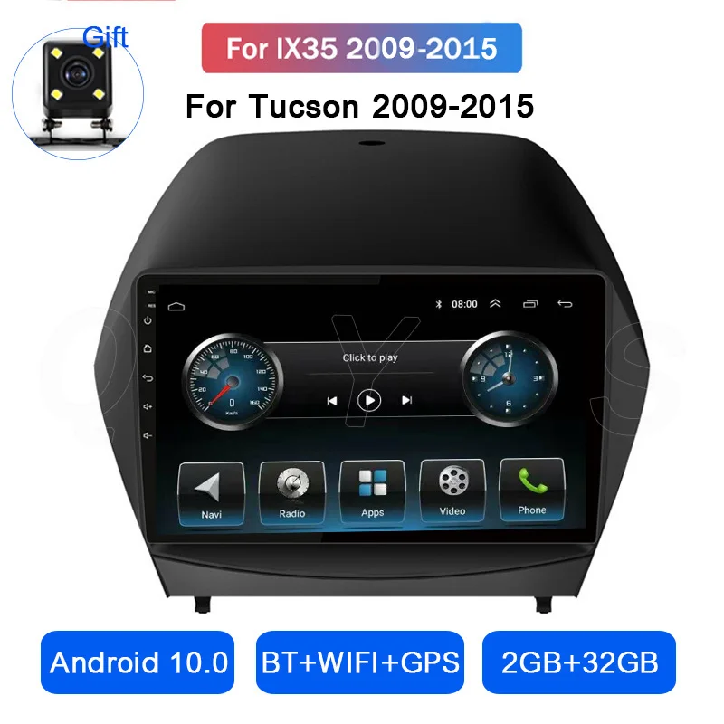 Мультимедиа для Hyundai IX35 Tucson мультимедиа с большим экраном GPS-навигацией Android 10 2 Гб