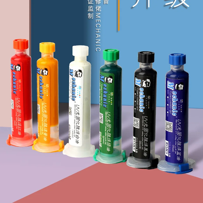 

Original MECHANIC LVH900 10cc UV Curable Soldering Paste Welding Protection Paint for Motherboard Circuit Board BGA PGA PCB