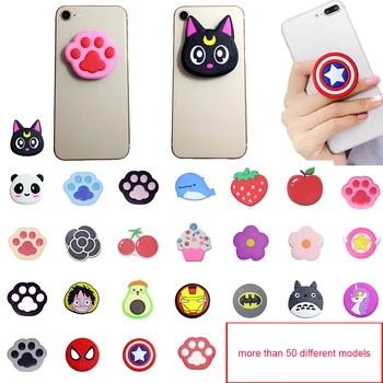 

wholesale 50 pieces Cartoons cute popular hot sell Universal Mobile Phone Ring Holder Airbag Gasbag fold Stand Bracket