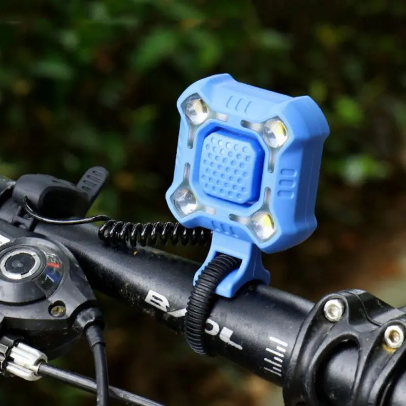 2 в 1 велосипедный фонарь-раструб фары переднего света 5-звуковая сигнализация Динамик фонарик с USB подзарядкой фонарик для велосипеда