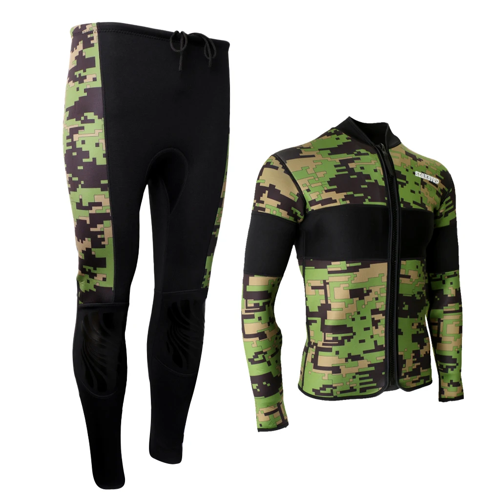 

2.5mm Neoprene Men Women Scuba Diving Warm Wetsuit Top & Pants for Swimming Surfing Spearfishing Wakeboarding Kayaking Canoeing
