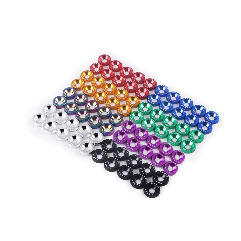 RASTP 10Pcs шайбы для крыльев с плоской головкой болты алюминиевые M6 Honda Civic RS QRF002