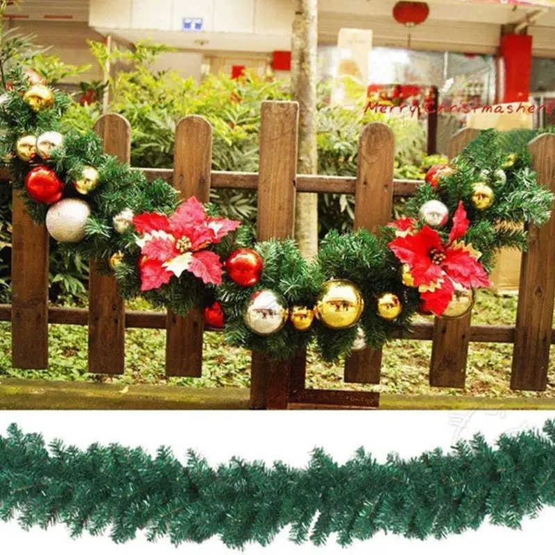 

2.7M Christmas Decorations Ornaments Xmas Tree Garland Rattan Home Wall Pine E65B