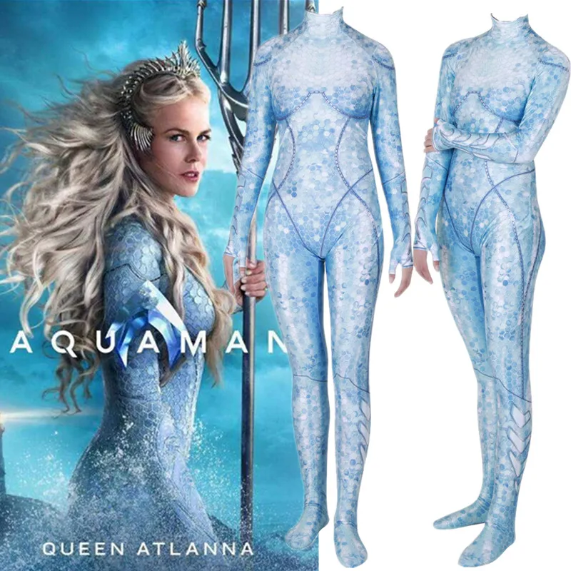 Женский Детский костюм для косплея Aquaman Queen Atlanna комбинезон Zentai комбинезоны| |