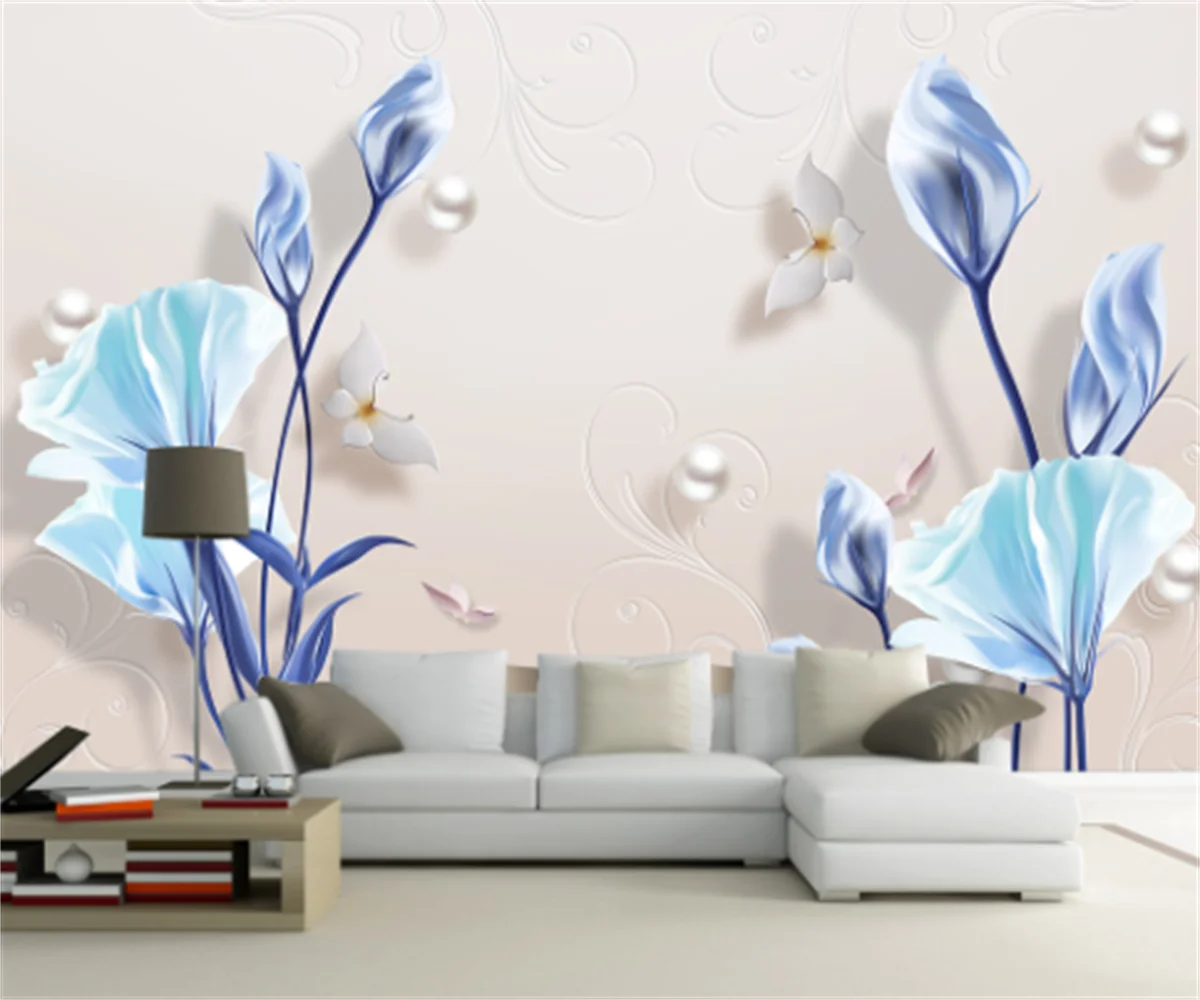 European and American stereoscopic 3D photo magnolia flower background wall painting home decoration custom photo wallpaper