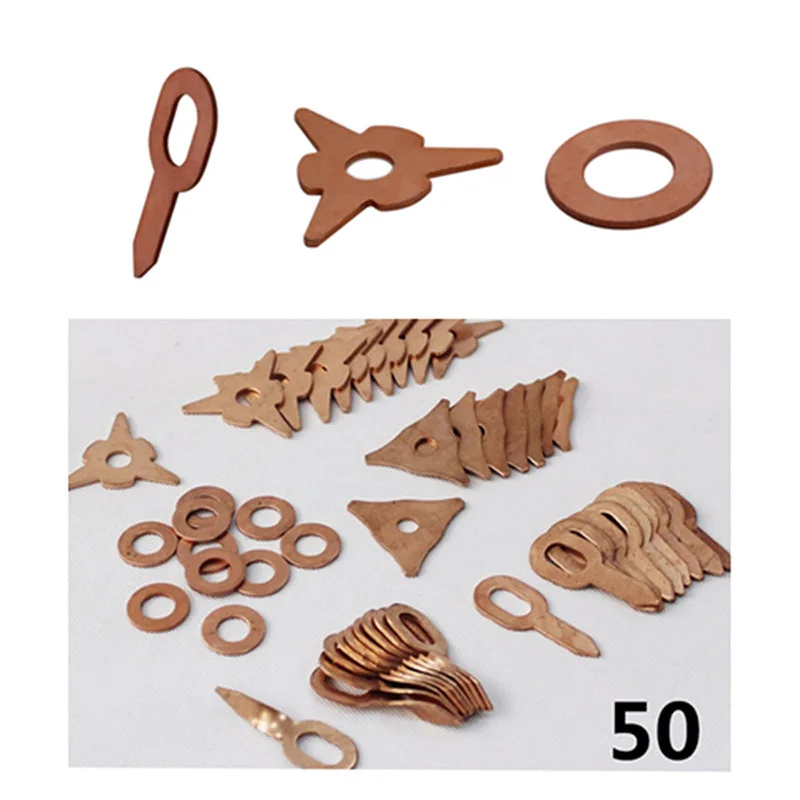 

50Pcs Washers Flat Welder Accessories Consumables Copper plated steel Assortment Practical