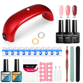 

New Hot USB Charging UV&LED Phototherapy Lamp Solid Color Nail Polish Glue Set Portable DIY Salon Nail Glue
