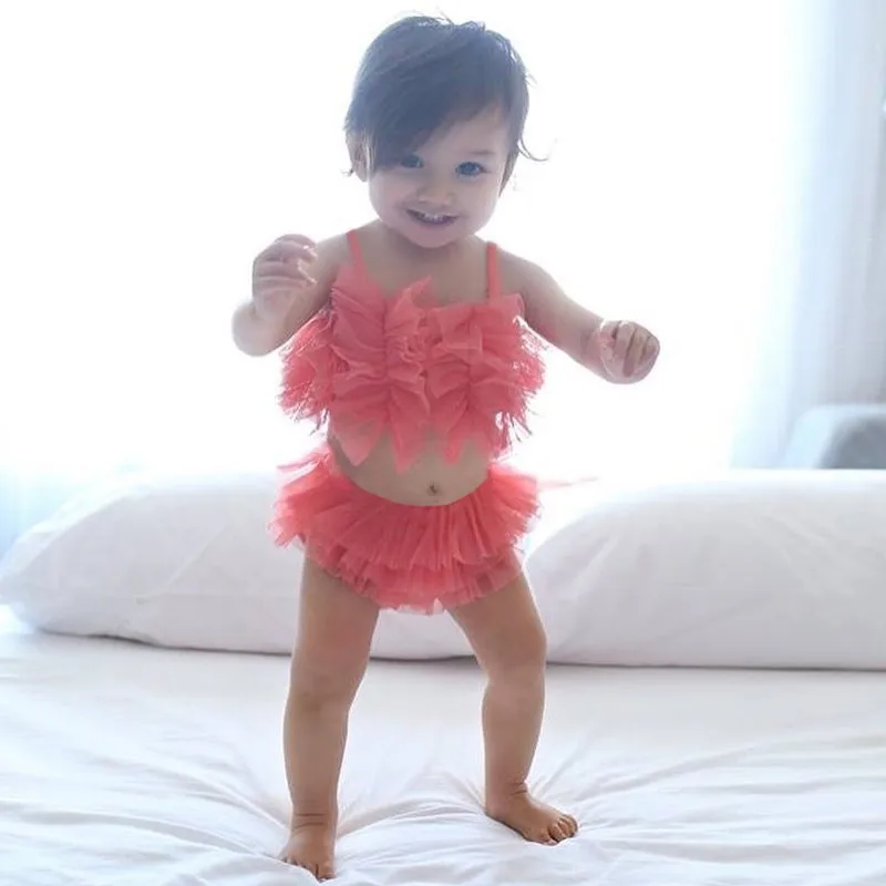 Купальный костюм для девочек ясельного возраста, купальный костюм для девочек, детские одноцветные топы на бретельках, трусики, детский купальник для девочек, комплект бикини, купальник бикини для девушки