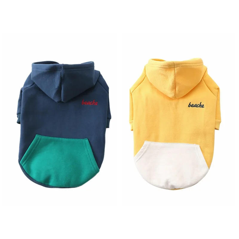 Solid Color pet coat dog hoodie sweater Zipper Coat Pet Dog Clothes Hooded Soft Cotton Dog Clothing pet products supplies