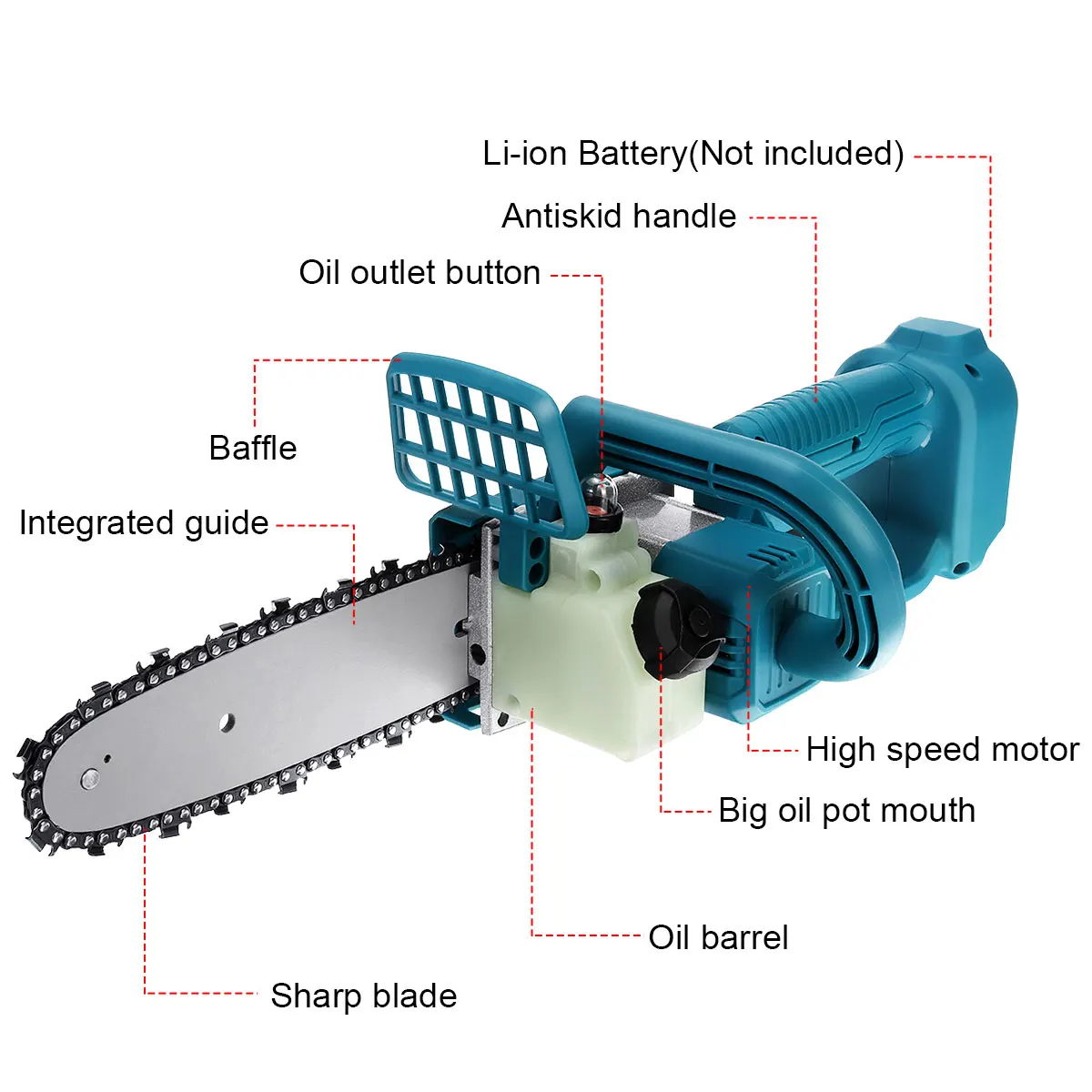 Electric Chainsaw 8 inch Electric Saw Bracket Wood working Cutter Machine Garden Pruning Tools Makita 18V Battery