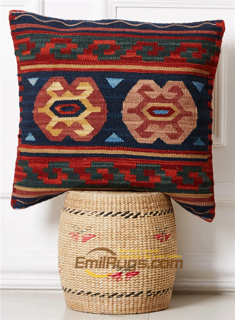 Наволочка с ручной вышивкой Kilim наволочка работы квадратная шерстяная для