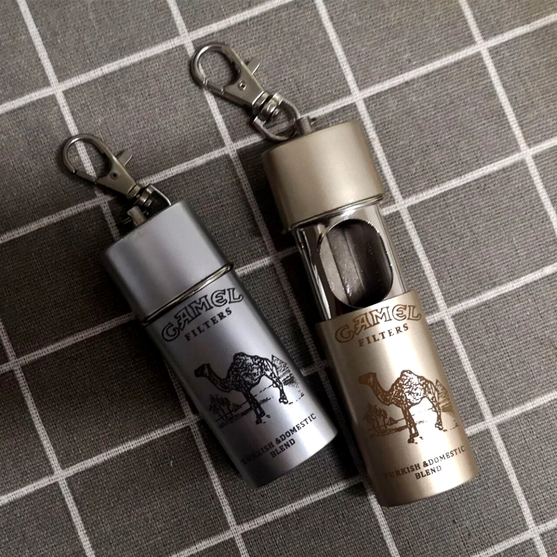 Personalized Sealed Metal Portable Ashtray With Lid Keychain Storage Men's Pocket Gadget