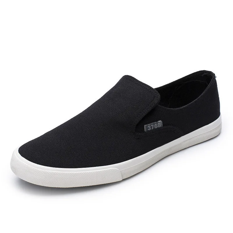 Summer Slip on Black Canvas Shoes Men 