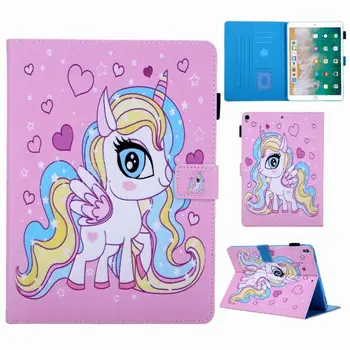 

Cartoon Sleep Wake Up Case for IPad Pro 10.5 inch 2017 2019 Smart Tablet Protective Shell Flip Wallet clip Stand Cover Funda+pen