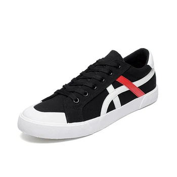 

New 2019 Fall/Winter Canvas Shoes Lace-Up Men Sneakers Low Top Black Shoes Men's Casual Shoes Male Brand Fashion Sneakers NanX87