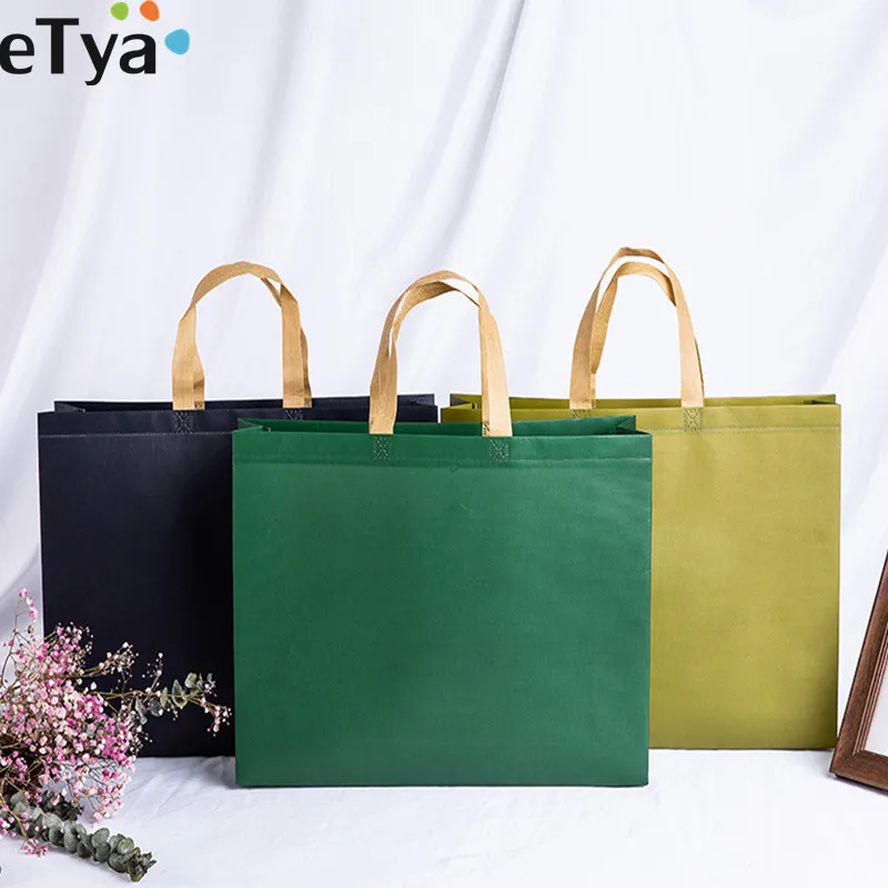 

Unisex Tote Reusable Shopping Bag Travel Shopper Food Storage Bag Non-Woven Fabric Female Eco Folding Grocery bag Handbag Pouch