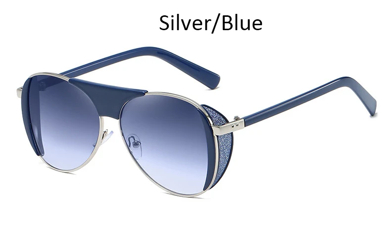 Silver Blue Бренд pilot женские очки Солнцезащитные очки женские модные дизайнерские роскошные золотые солнцезащитные очки градиентные черные тени для женщин oculos - Цвет линз: Silver Blue