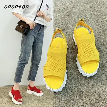

Sandals Female Summer 2020 New Korean Version Of The Wild Fashion Fairy Sponge Cake Thick Bottom Roman Shoes Tide Ins Students
